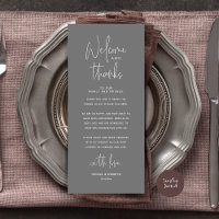 Welcome n Thanks Wedding Reception Thank You Card