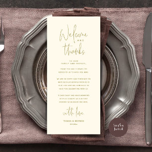 Welcome n Thanks Wedding Reception Thank You Card