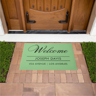 Welcome Name Address Modern  Doormat