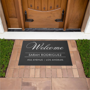 Welcome Name Address Modern  Doormat