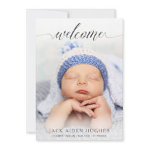 Welcome New Baby Birth Announcement Photo Cards