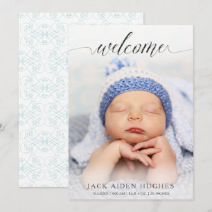 Welcome New Baby Birth Announcement Photo Cards