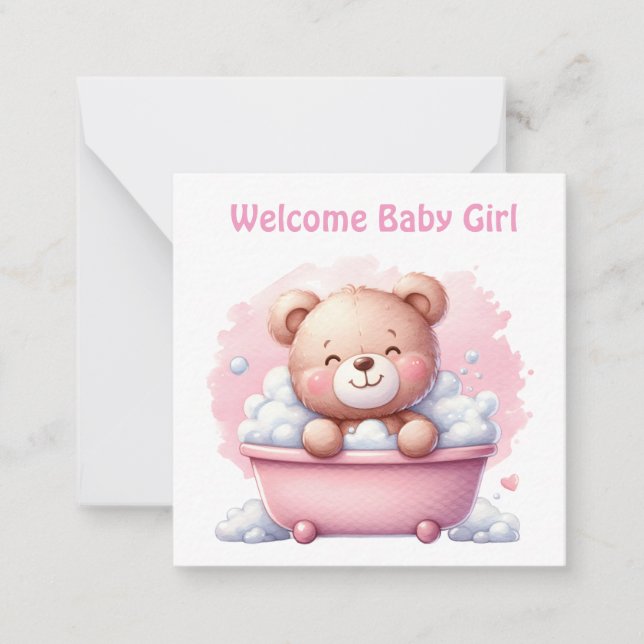 Welcome New Baby Girl Card (Front)