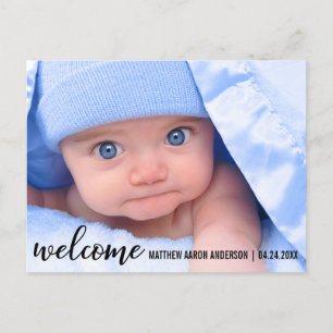 Welcome New Baby Modern Announcement Postcard