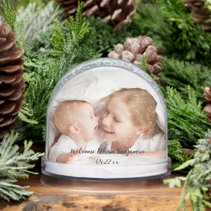 Welcome New Baby Name Date  Snowglobe