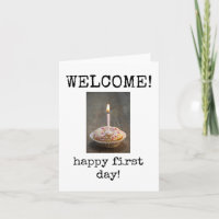 Welcome New Employee, First Day of Work Card