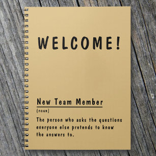 Welcome New Team Member Funny Definition Notebook