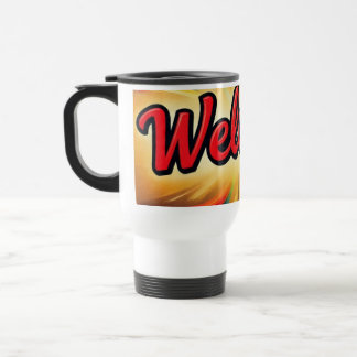 Welcome nice design on  travel mug
