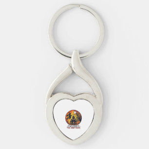 Welcome Nightmare Halloween Haunted House Flying W Keychain