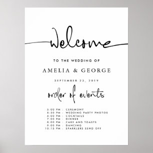 Welcome order of events wedding sign