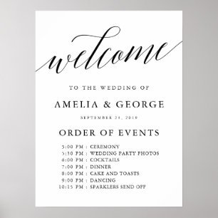 Welcome order of events wedding sign