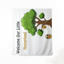 Welcome Our Little Honeybee Baby Shower Tapestry