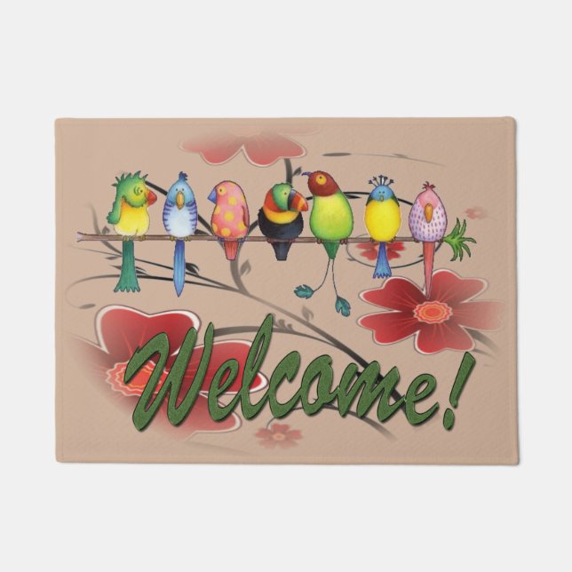 Welcome Parrots Doormat (Front)