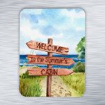 Welcome Personalized Beach Landscape Cabin Cruise  Magnet<br><div class="desc">This design may be personalized in the area provided by changing the photo and/or text. Or it can be customized by clicking Personalize this Template and then choosing the click to customize further option and delete or change the colour of the background, add text, change the text colour or style,...</div>