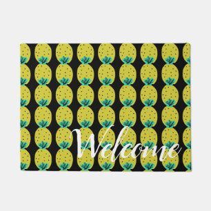 Welcome Pineapple Doodles Personalized Doormat