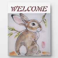 Welcome Placque Bunny Rabbit, perfect hostess gift