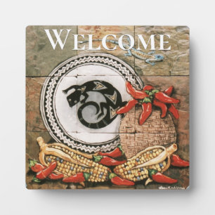"Welcome" Placque, Southwest-Style Tile Design Pla Plaque