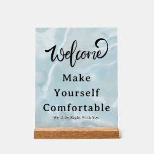 Welcome Please Have a Seat Acrylic Display Sign