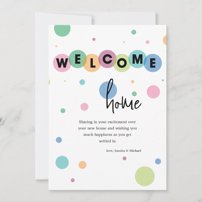 Welcome Polka Dots Greeting Card (Front)