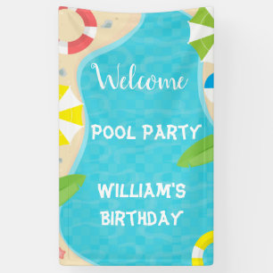 Welcome Pool Party Birthday Banner