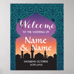 Welcome Poster  Sign Wedding Arabian Nights Poster