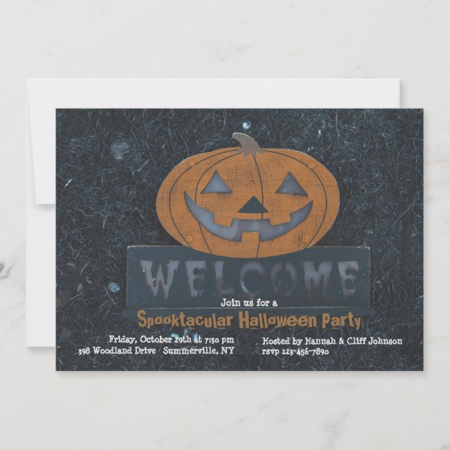 Welcome Pumpkin Halloween Invitation (Front)