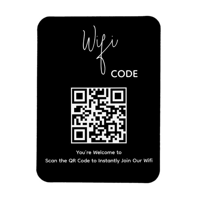 Welcome QR Code Scan to Connect Wifi Magnet (Vertical)