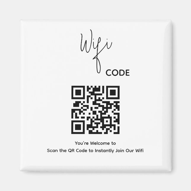 Welcome QR Code Scan to Connect Wifi Magnet (Front)