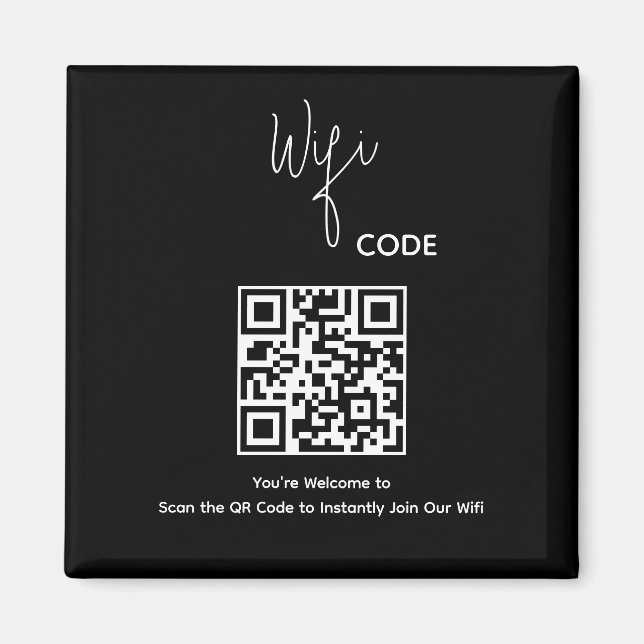 Welcome QR Code Scan to Connect Wifi Magnet (Front)