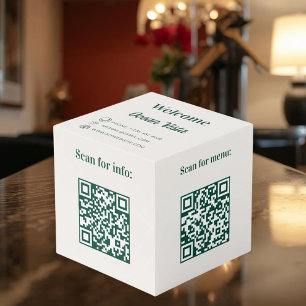 Welcome QR codes info hotel restaurant table ivory Cube
