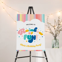 Welcome Rainbow of Fun Birthday Party Theme