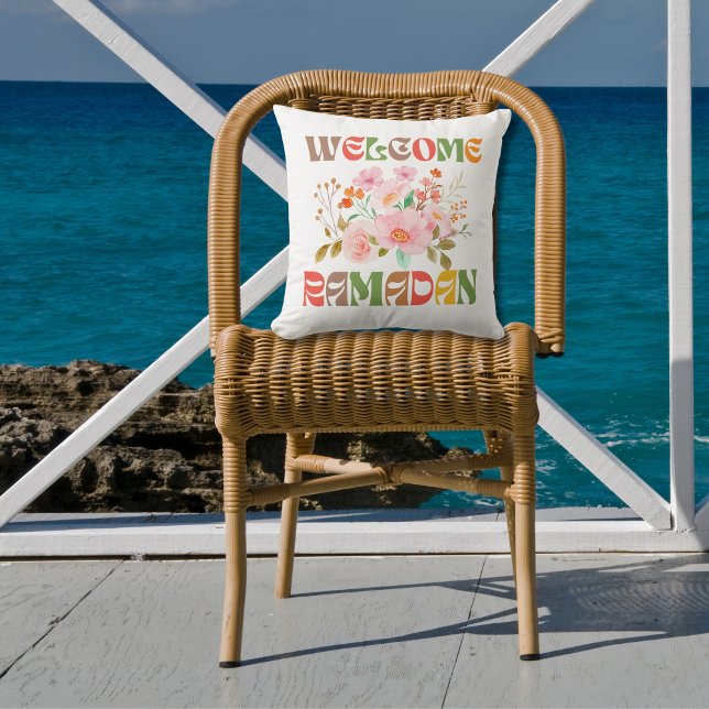 Welcome Ramadan Decor Throw Pillow (Creator Uploaded)