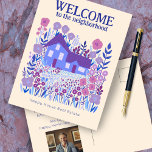Welcome Real Estate Marketing Farmhouse Flowers  Postcard<br><div class="desc">Customize this real estate marketing postcard with your own text on the front and back, and add your photo too! Click on “Personalize” above to edit the text. Then click "edit using design tool" to adjust the fonts, colours and placements. Check my shop for more or let me know if...</div>