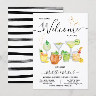 Welcome Rehearsal Engagement Cocktail Party Invitation