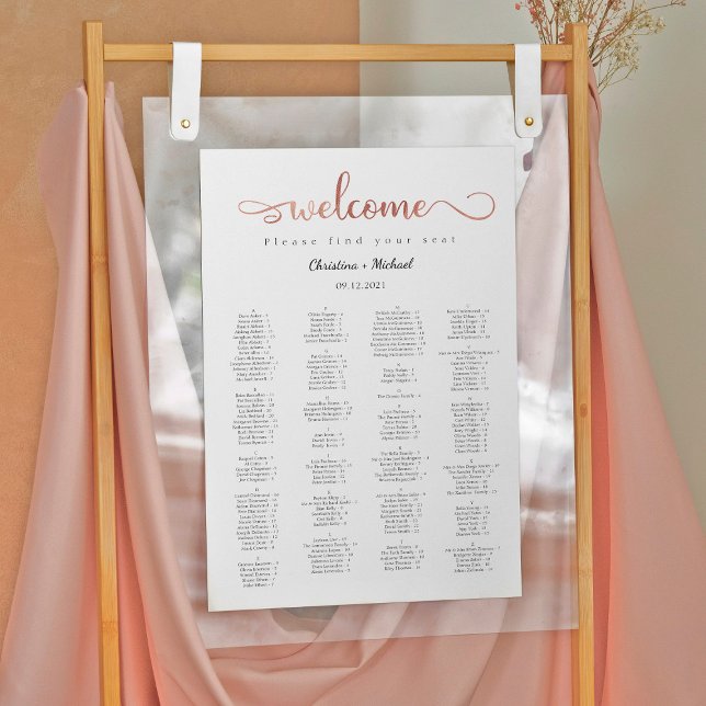 Welcome Rose Gold Alphabetical Seating Charts (Creator Uploaded)