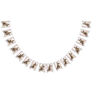 Welcome Rose Winter Wedding Bride Golden Hearts Bunting Flags