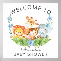 Welcome Safari Jungle Baby Shower Sign
