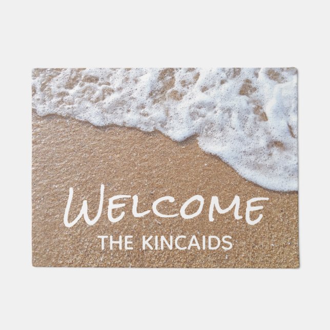 Welcome Sandy Beach Personalized Doormat (Front)