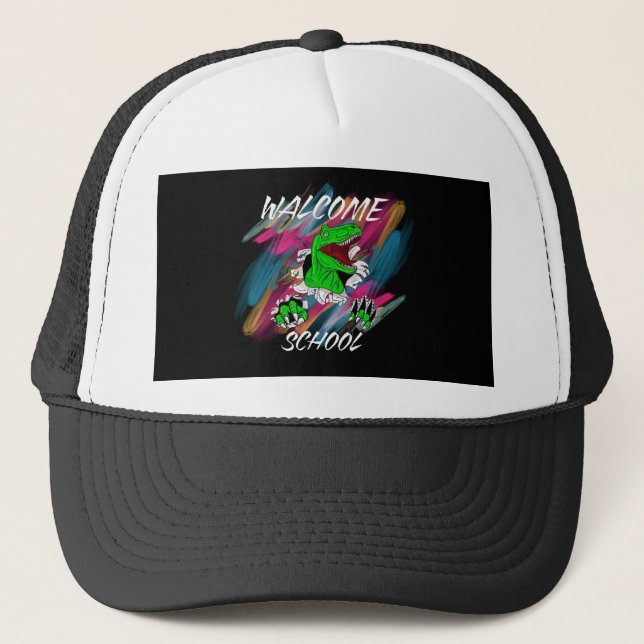 WELCOME SCHOOL WELCOME  BACK TO SCHOOL  TRUCKER HAT (Front)