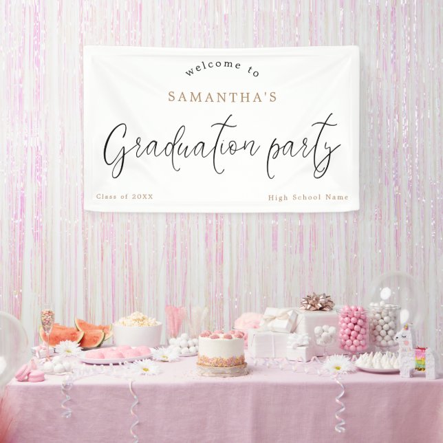 Welcome Script Name Year Graduation Party Banner (Party)