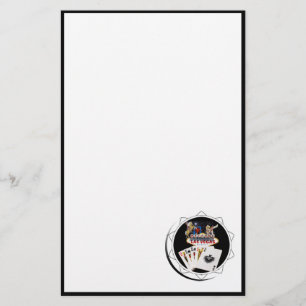 Welcome Sign Black Poker Chip Stationery