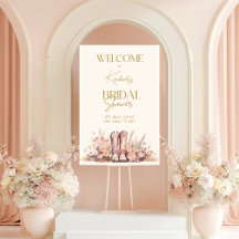 Welcome Sign Boots Floral Cowgirl Bridal Shower