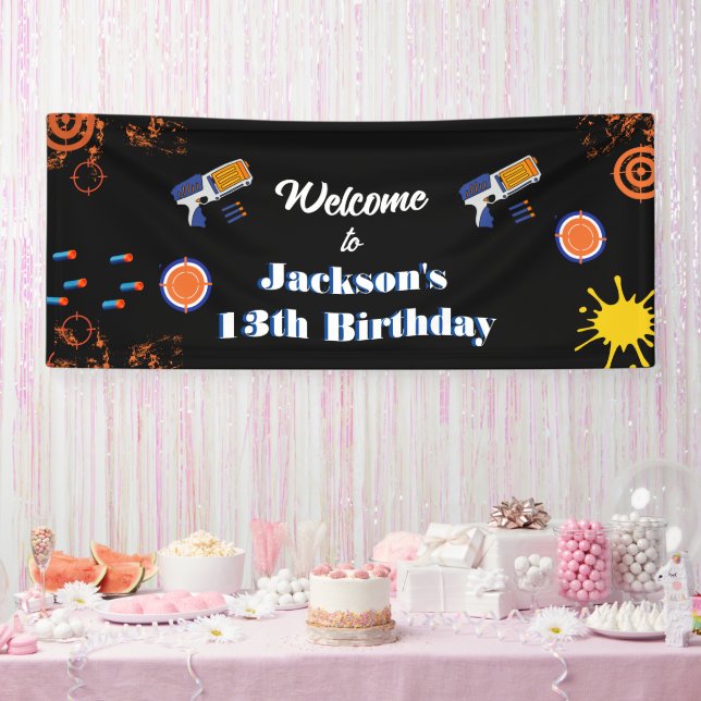 Welcome Sign Boys Dart Gun Birthday Party supply  (Party)