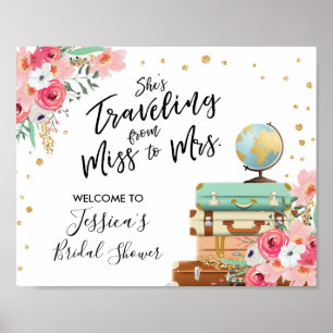 Welcome sign Bridal Shower Miss to Mrs Floral