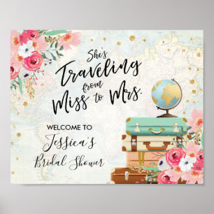 Welcome sign Bridal Shower Miss to Mrs Floral