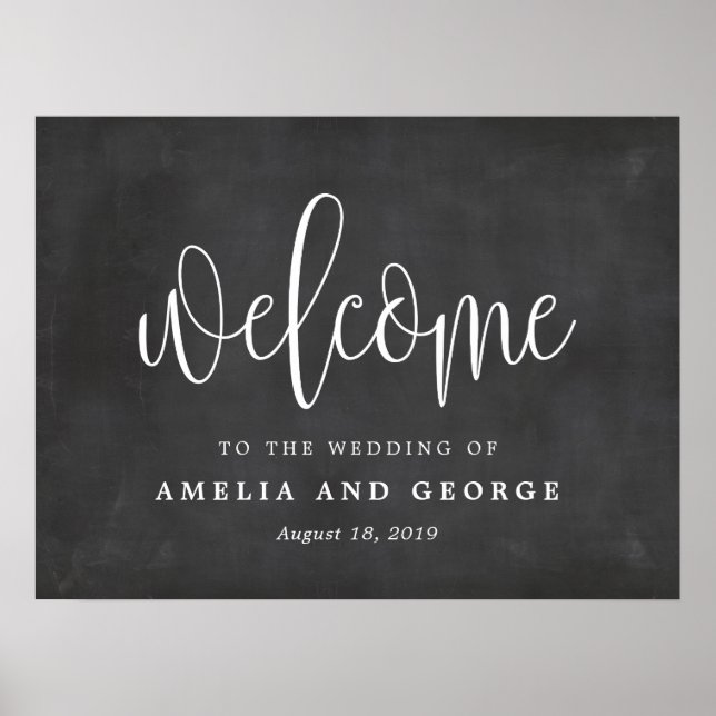 Welcome Sign Choose Your Size Lovely Calligraphy (Front)