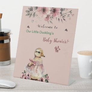 Welcome Sign   Cute Duck Baby Shower for Girl