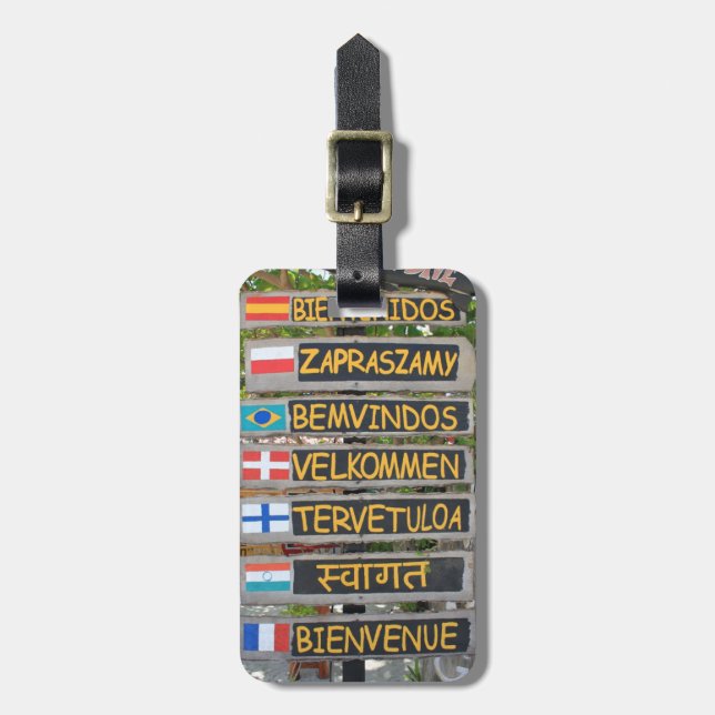Welcome sign luggage tag (Front Vertical)