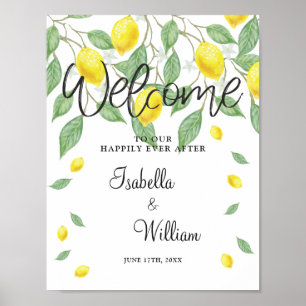 Welcome Sign   Modern Lemon Boho Summer Wedding