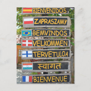 Welcome sign postcard